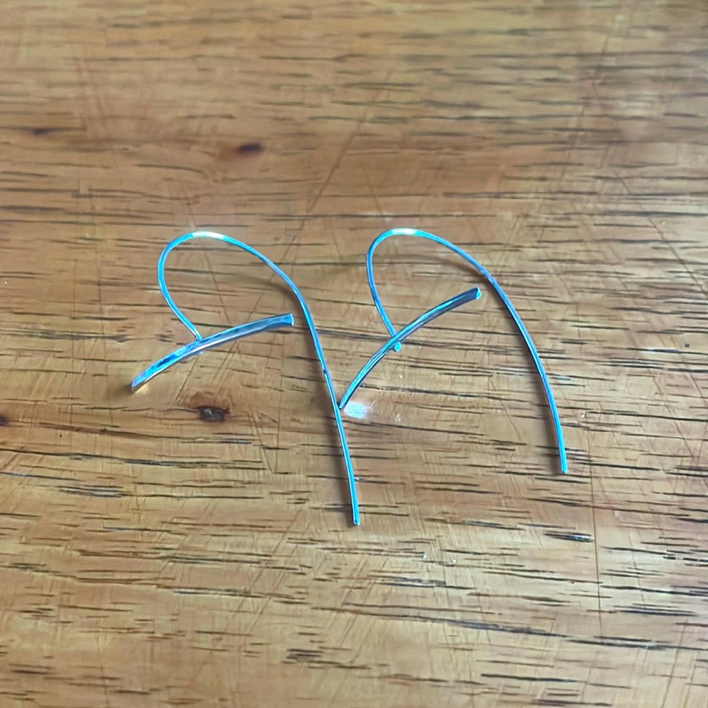 SS light weight fish hook earrings. Oregon artist.